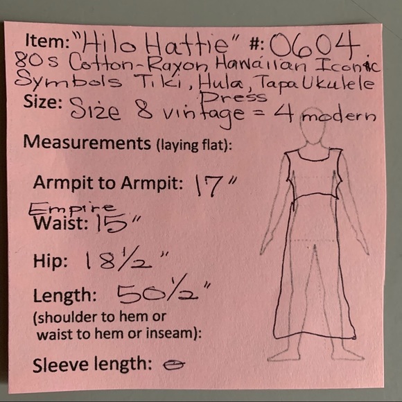 🌺 80s Hawaiian Rayon Dress Hula Tapa Ukulele Tiki - Picture 12 of 12